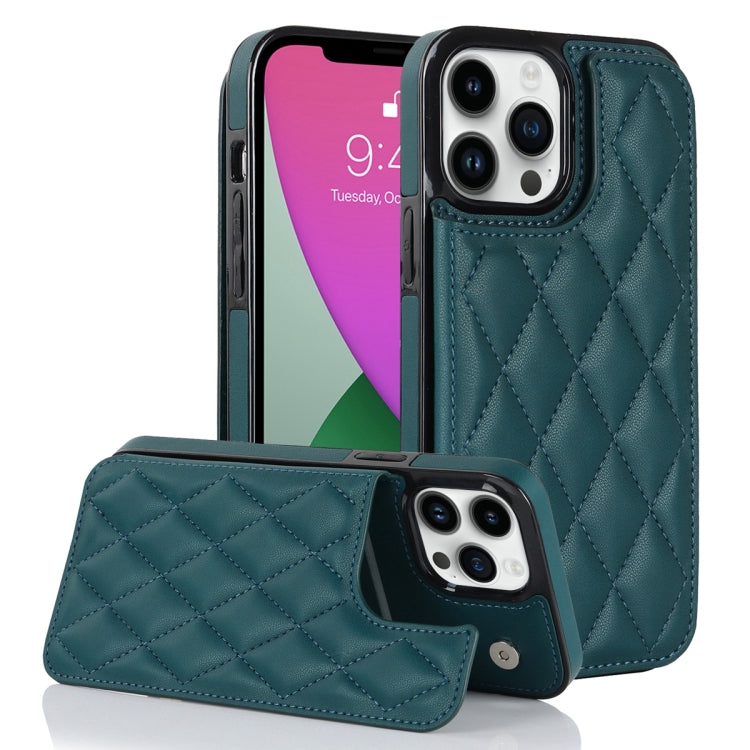 Double Buckle Rhombic PU Leather Phone Case, For iPhone 12 mini, For iPhone 12 Pro, For iPhone 12 Pro Max