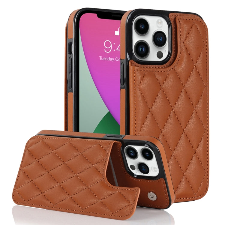 Double Buckle Rhombic PU Leather Phone Case, For iPhone 12 mini, For iPhone 12 Pro, For iPhone 12 Pro Max