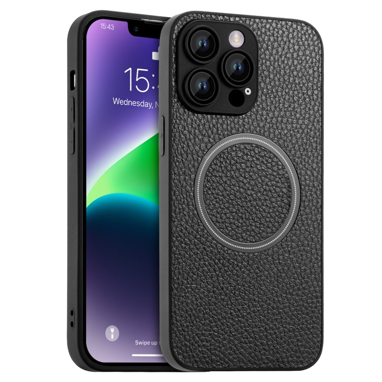 Skin Feel Litchi Texture MagSafe Magnetic Phone Case, For iPhone 11 Pro Max