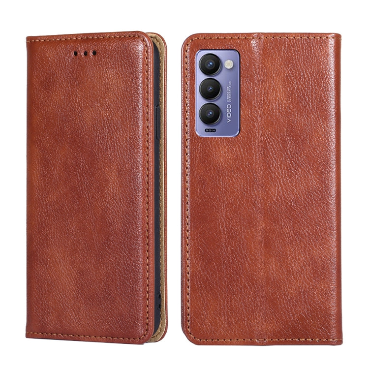 Gloss Oil Solid Color Magnetic Leather Phone Case