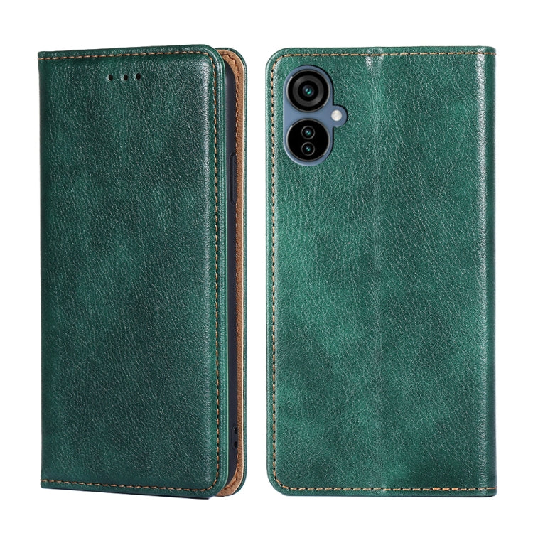 Gloss Oil Solid Color Magnetic Leather Phone Case