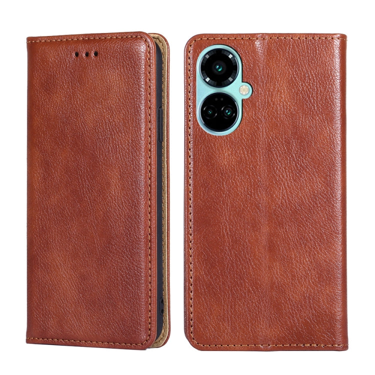 Gloss Oil Solid Color Magnetic Leather Phone Case