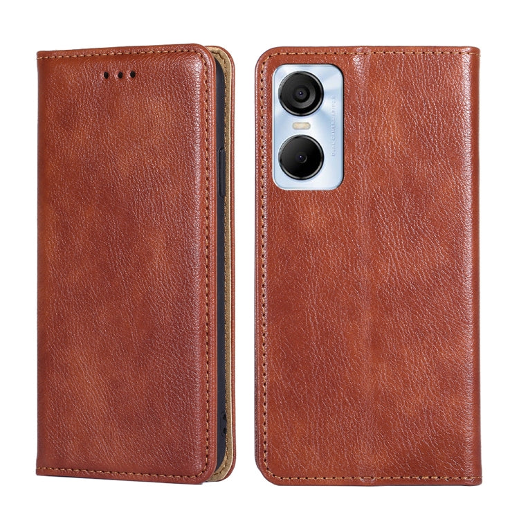 Gloss Oil Solid Color Magnetic Leather Phone Case