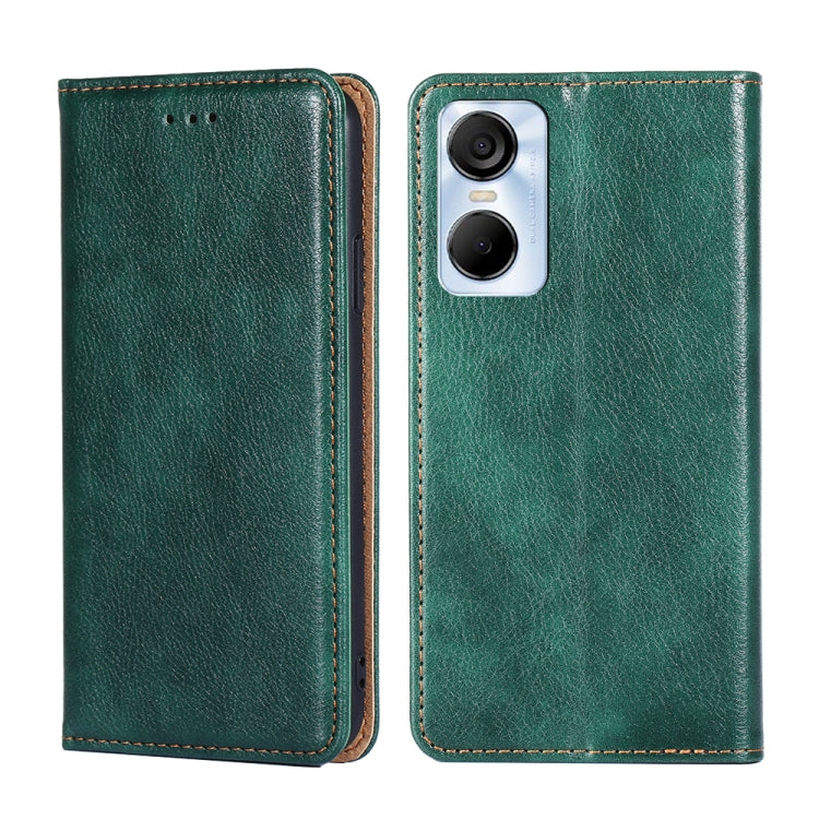 Gloss Oil Solid Color Magnetic Leather Phone Case