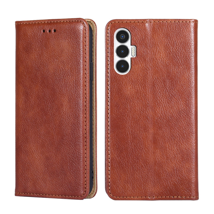 Gloss Oil Solid Color Magnetic Leather Phone Case