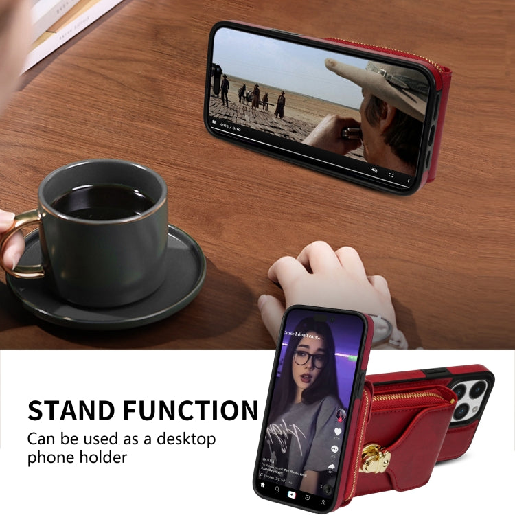 Zipper Hardware Card Wallet Phone Case, For iPhone 14 Pro Max, For iPhone 14 Pro, For iPhone 14 Plus, For iPhone 14 / 13