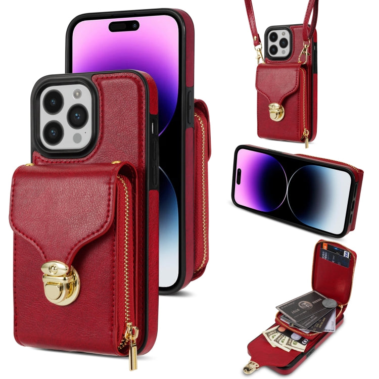 Zipper Hardware Card Wallet Phone Case, For iPhone 14 Pro Max, For iPhone 14 Pro, For iPhone 14 Plus, For iPhone 14 / 13