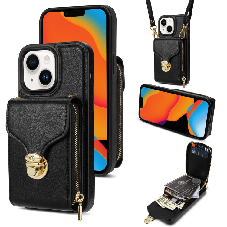 Zipper Hardware Card Wallet Phone Case, For iPhone 14 Pro Max, For iPhone 14 Pro, For iPhone 14 Plus, For iPhone 14 / 13