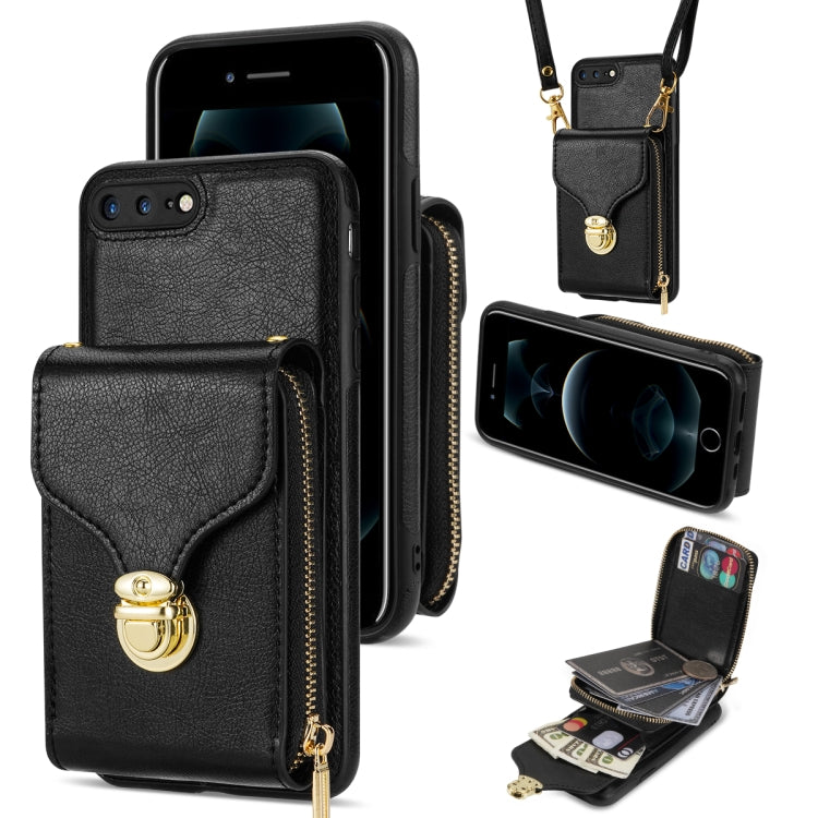 Zipper Hardware Card Wallet Phone Case, For iPhone SE 2022 / SE 2020 / 8 / 7, For iPhone 8 Plus / 7 Plus, For iPhone 6s Plus / 6 Plus, For iPhone 6s / 6