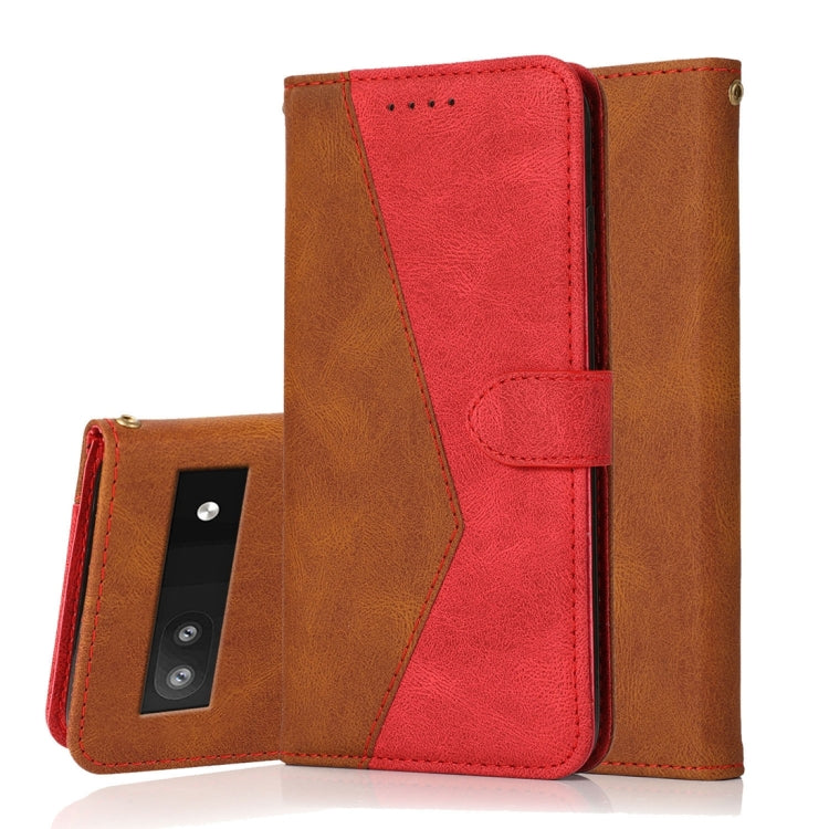 Dual-color Stitching Leather Phone Case