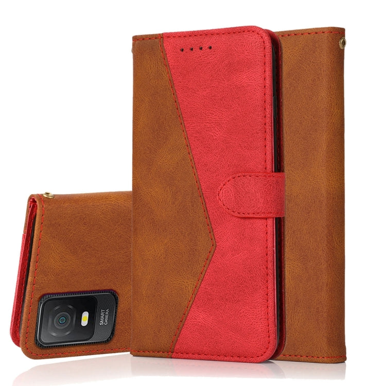 Dual-color Stitching Leather Phone Case, For TCL 403, For TCL 405 / 406 / 408, For Tecno Pop 7 Pro, For Tecno Spark Go 2023