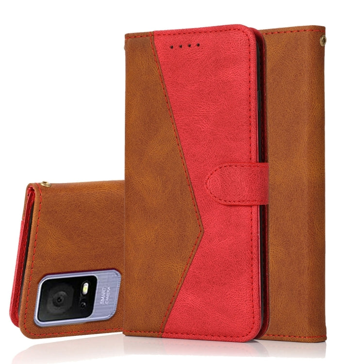 Dual-color Stitching Leather Phone Case, For TCL 403, For TCL 405 / 406 / 408, For Tecno Pop 7 Pro, For Tecno Spark Go 2023