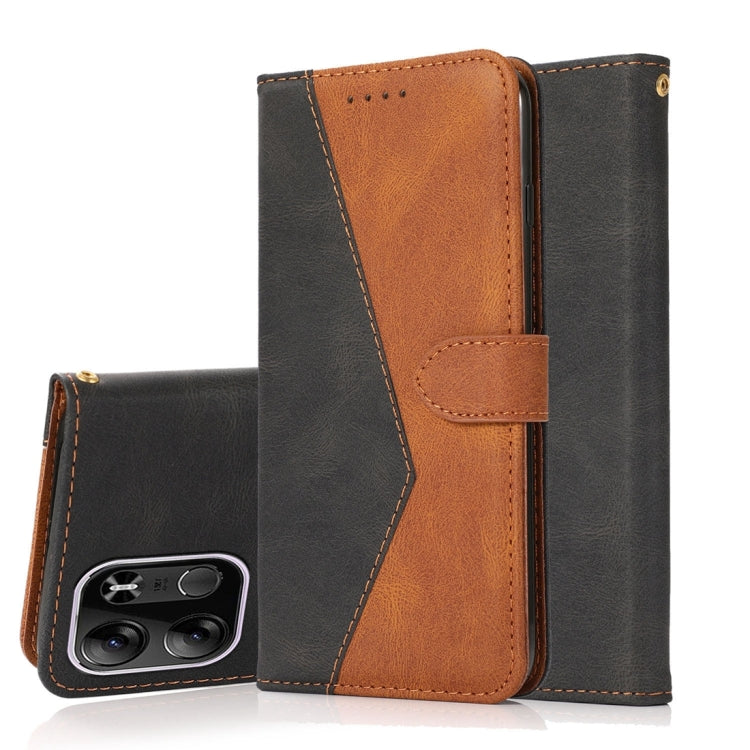 Dual-color Stitching Leather Phone Case, For TCL 403, For TCL 405 / 406 / 408, For Tecno Pop 7 Pro, For Tecno Spark Go 2023