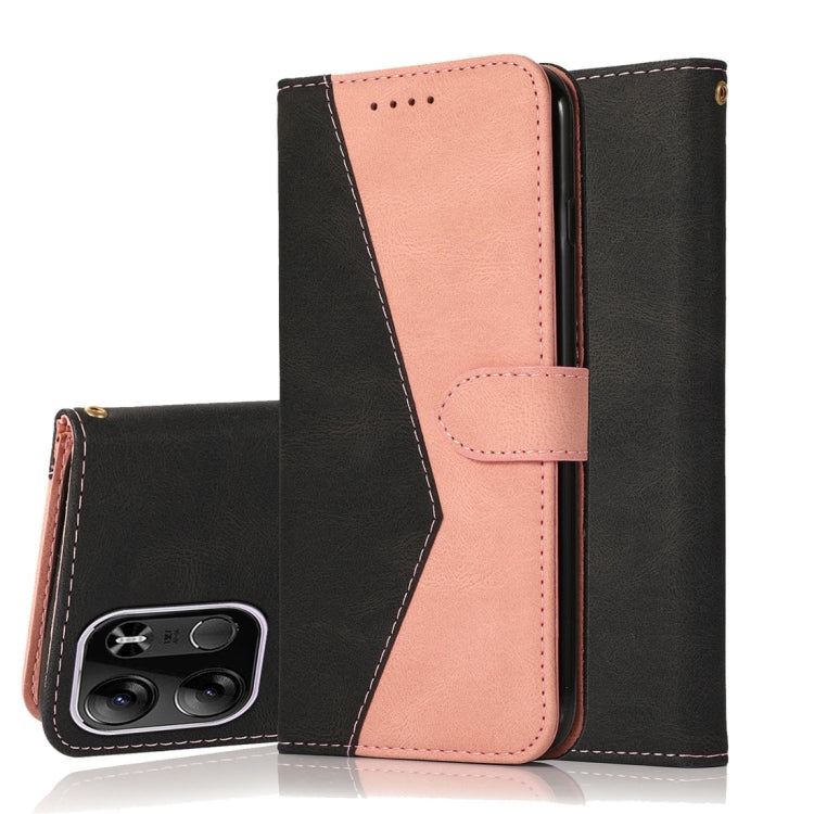 Dual-color Stitching Leather Phone Case, For TCL 403, For TCL 405 / 406 / 408, For Tecno Pop 7 Pro, For Tecno Spark Go 2023