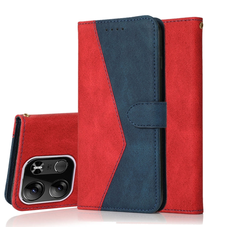 Dual-color Stitching Leather Phone Case, For TCL 403, For TCL 405 / 406 / 408, For Tecno Pop 7 Pro, For Tecno Spark Go 2023