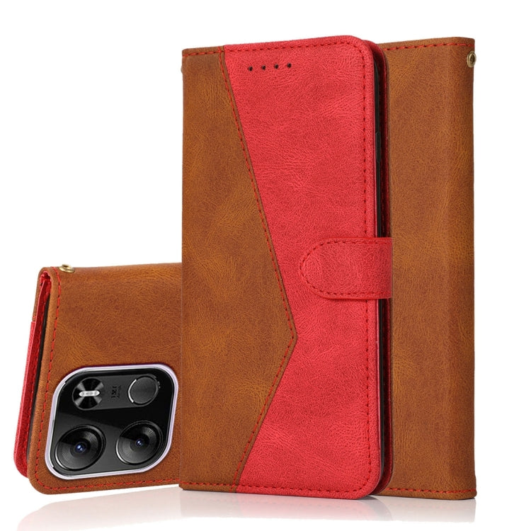 Dual-color Stitching Leather Phone Case, For TCL 403, For TCL 405 / 406 / 408, For Tecno Pop 7 Pro, For Tecno Spark Go 2023