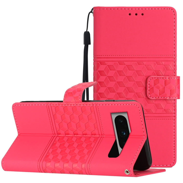 Diamond Embossed Skin Feel Leather Phone Case with Lanyard, For Google Pixel 8, For Google Pixel 8 Pro, For Google Pixel 7 5G, For Google Pixel 7 Pro 5G