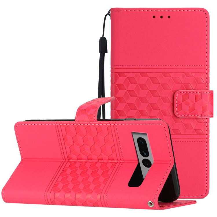 Diamond Embossed Skin Feel Leather Phone Case with Lanyard, For Google Pixel 8, For Google Pixel 8 Pro, For Google Pixel 7 5G, For Google Pixel 7 Pro 5G