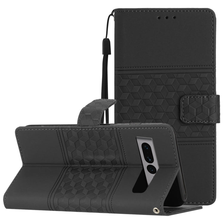 Diamond Embossed Skin Feel Leather Phone Case with Lanyard, For Google Pixel 8, For Google Pixel 8 Pro, For Google Pixel 7 5G, For Google Pixel 7 Pro 5G
