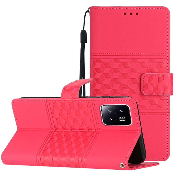 Diamond Embossed Skin Feel Leather Phone Case with Lanyard, For Tecno Pop 7 Pro, For Tecno Spark Go 2023, For Xiaomi 13, For Xiaomi 13 Pro