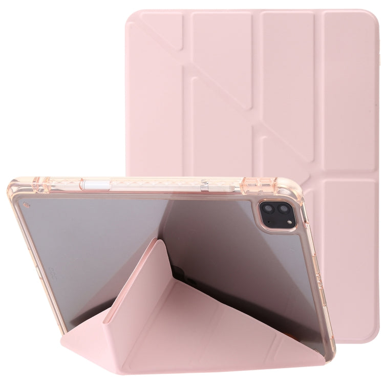 Clear Acrylic Deformation Leather Tablet Case, For iPad Pro 11 2022 / 2021 / 2020, For iPad Air / Air 2 / 9.7 2018 / 2017