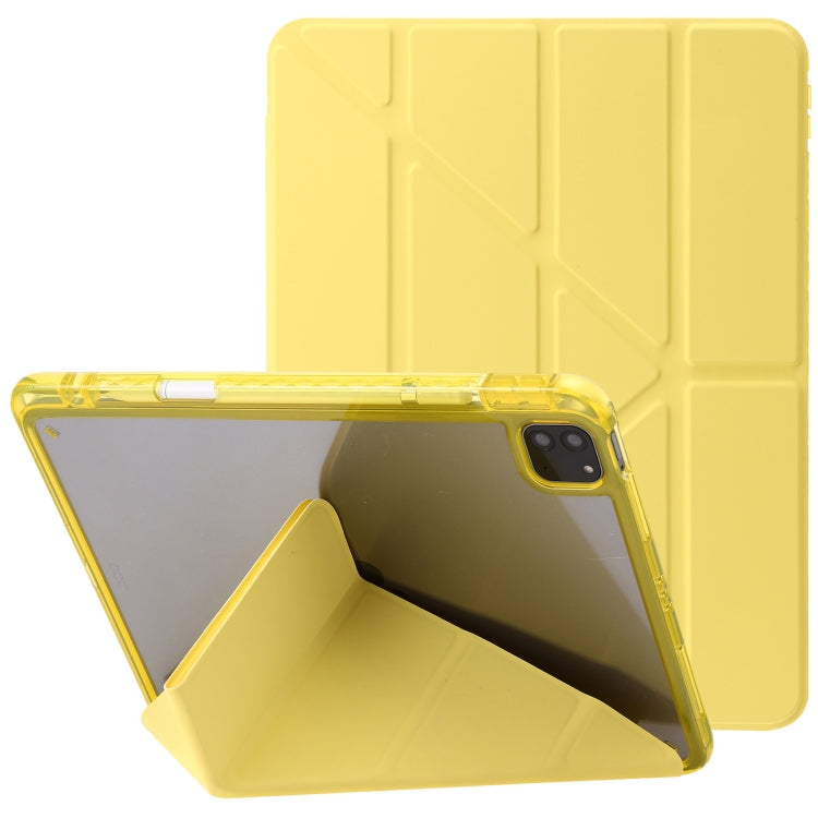 Clear Acrylic Deformation Leather Tablet Case, For iPad Pro 11 2022 / 2021 / 2020, For iPad Air / Air 2 / 9.7 2018 / 2017