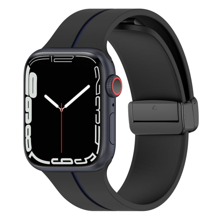Two Color Folding Buckle Silicone Watch Band, For Apple Watch Ultra 49mm, For Apple Watch SE 2023 44mm