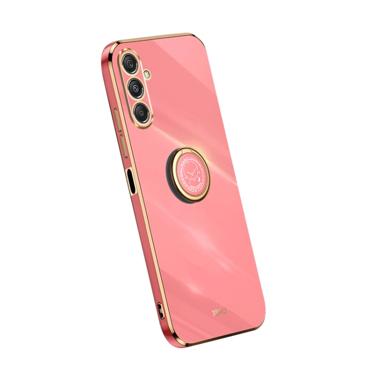 XINLI Straight Edge 6D Electroplate TPU Phone Case with Ring Holder