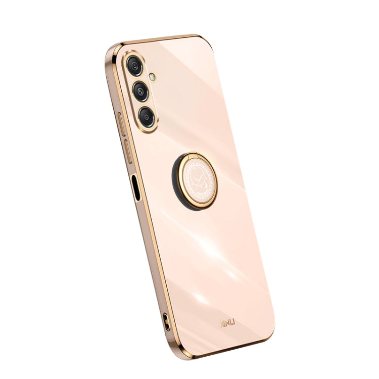 XINLI Straight Edge 6D Electroplate TPU Phone Case with Ring Holder