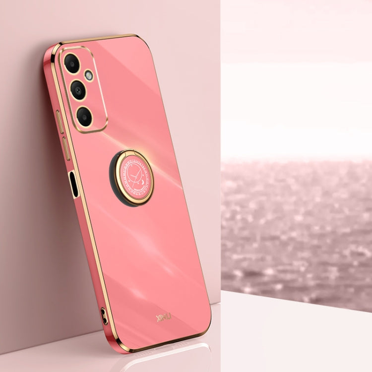 XINLI Straight Edge 6D Electroplate TPU Phone Case with Ring Holder