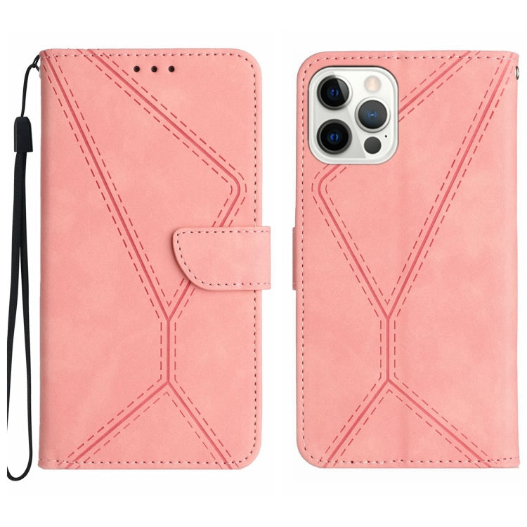 Stitching Embossed Leather Phone Case, For iPhone 13 Pro, For iPhone 13 Pro Max, For iPhone 12 / 12 Pro, For iPhone 12 Pro Max