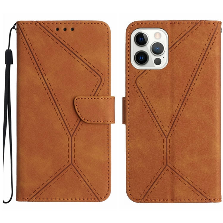 Stitching Embossed Leather Phone Case, For iPhone 13 Pro, For iPhone 13 Pro Max, For iPhone 12 / 12 Pro, For iPhone 12 Pro Max