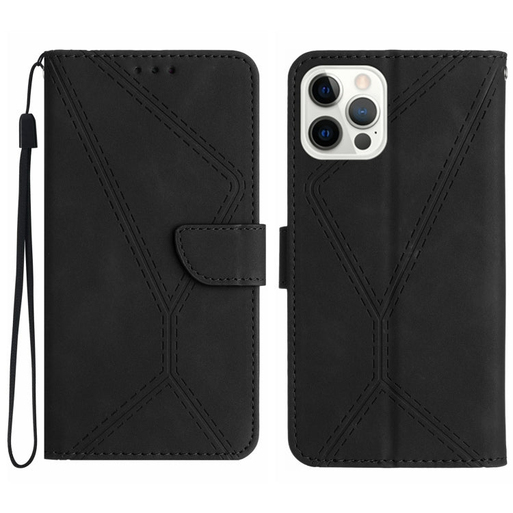 Stitching Embossed Leather Phone Case, For iPhone 13 Pro, For iPhone 13 Pro Max, For iPhone 12 / 12 Pro, For iPhone 12 Pro Max