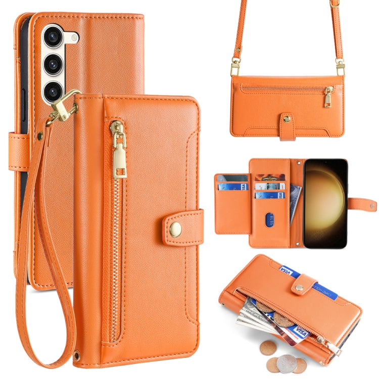 Sheep Texture Cross-body Zipper Wallet Leather Phone Case, For Samsung Galaxy A34 5G, For Samsung Galaxy A54 5G, For Samsung Galaxy S23+ 5G, For Samsung Galaxy S23 5G