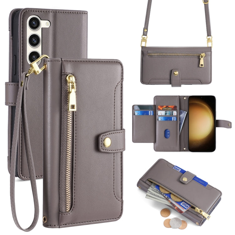 Sheep Texture Cross-body Zipper Wallet Leather Phone Case, For Samsung Galaxy A34 5G, For Samsung Galaxy A54 5G, For Samsung Galaxy S23+ 5G, For Samsung Galaxy S23 5G