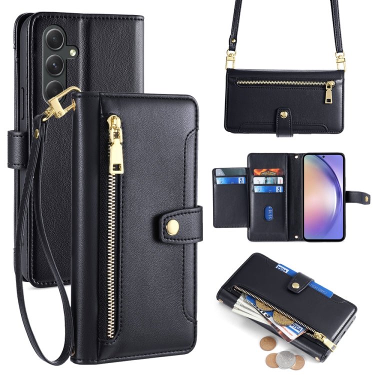 Sheep Texture Cross-body Zipper Wallet Leather Phone Case, For Samsung Galaxy A34 5G, For Samsung Galaxy A54 5G, For Samsung Galaxy S23+ 5G, For Samsung Galaxy S23 5G