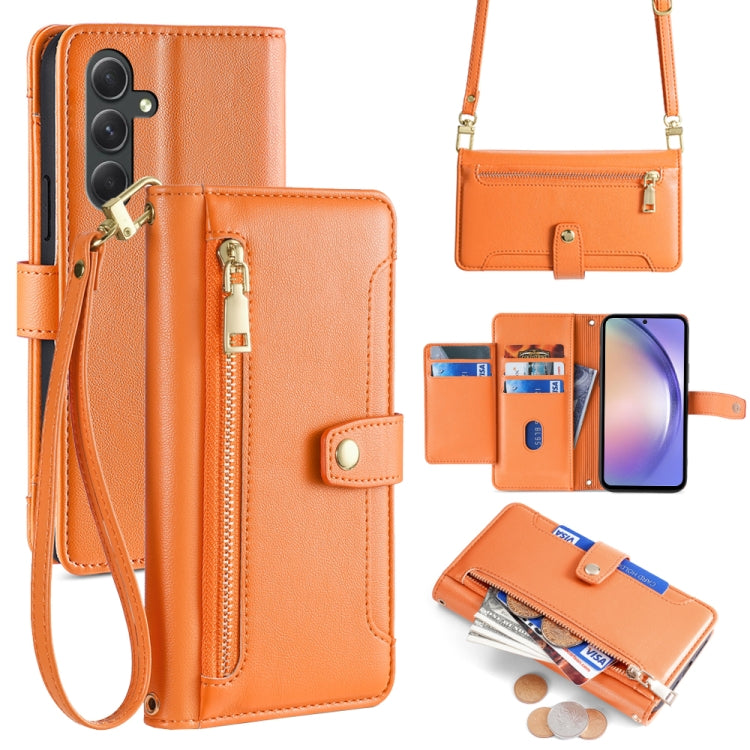 Sheep Texture Cross-body Zipper Wallet Leather Phone Case, For Samsung Galaxy A34 5G, For Samsung Galaxy A54 5G, For Samsung Galaxy S23+ 5G, For Samsung Galaxy S23 5G