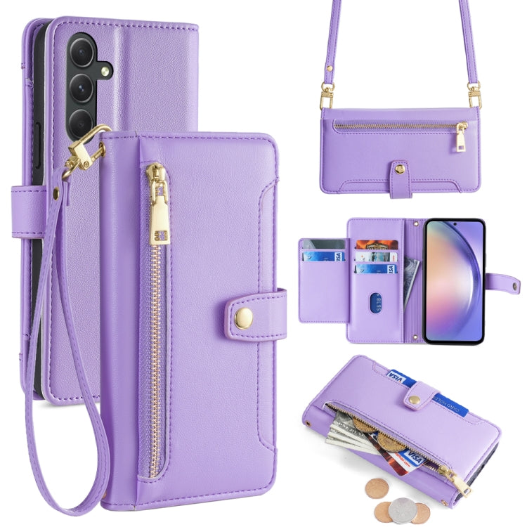 Sheep Texture Cross-body Zipper Wallet Leather Phone Case, For Samsung Galaxy A34 5G, For Samsung Galaxy A54 5G, For Samsung Galaxy S23+ 5G, For Samsung Galaxy S23 5G