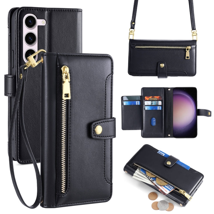 Sheep Texture Cross-body Zipper Wallet Leather Phone Case, For Samsung Galaxy A34 5G, For Samsung Galaxy A54 5G, For Samsung Galaxy S23+ 5G, For Samsung Galaxy S23 5G