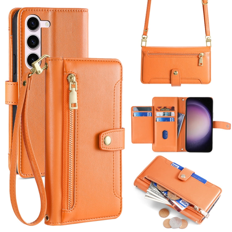 Sheep Texture Cross-body Zipper Wallet Leather Phone Case, For Samsung Galaxy A34 5G, For Samsung Galaxy A54 5G, For Samsung Galaxy S23+ 5G, For Samsung Galaxy S23 5G