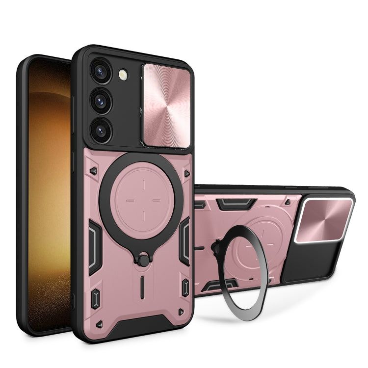 CD Texture Sliding Camshield Magnetic Holder Phone Case