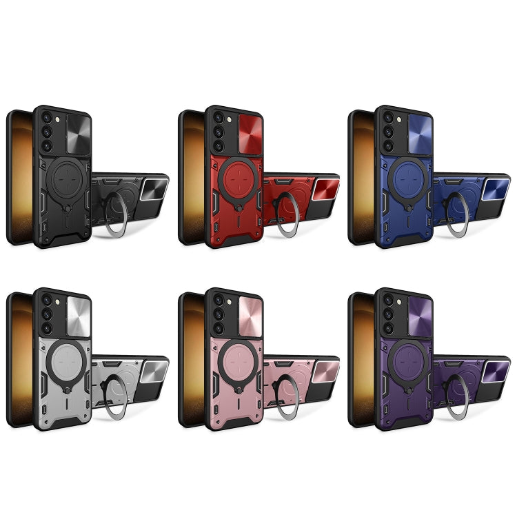 CD Texture Sliding Camshield Magnetic Holder Phone Case