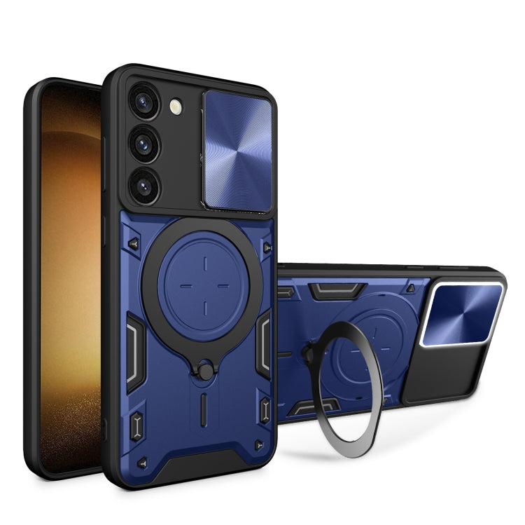 CD Texture Sliding Camshield Magnetic Holder Phone Case