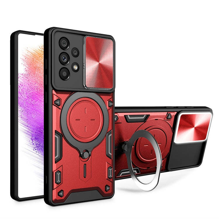 CD Texture Sliding Camshield Magnetic Holder Phone Case