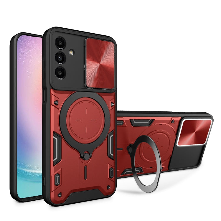 CD Texture Sliding Camshield Magnetic Holder Phone Case
