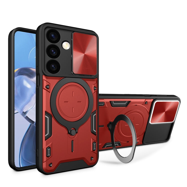 CD Texture Sliding Camshield Magnetic Holder Phone Case
