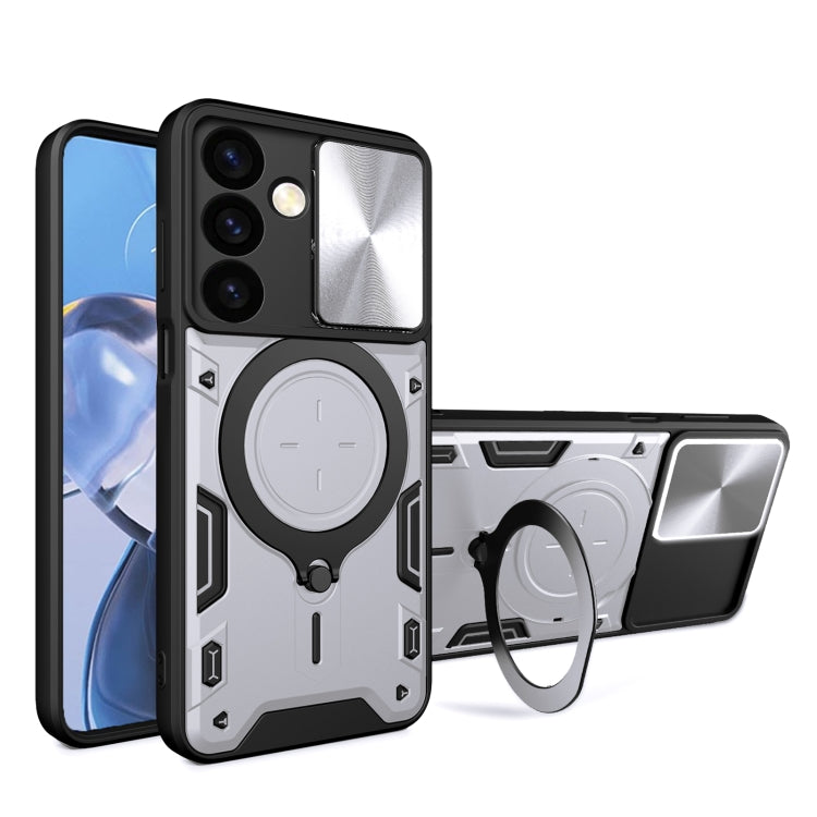 CD Texture Sliding Camshield Magnetic Holder Phone Case