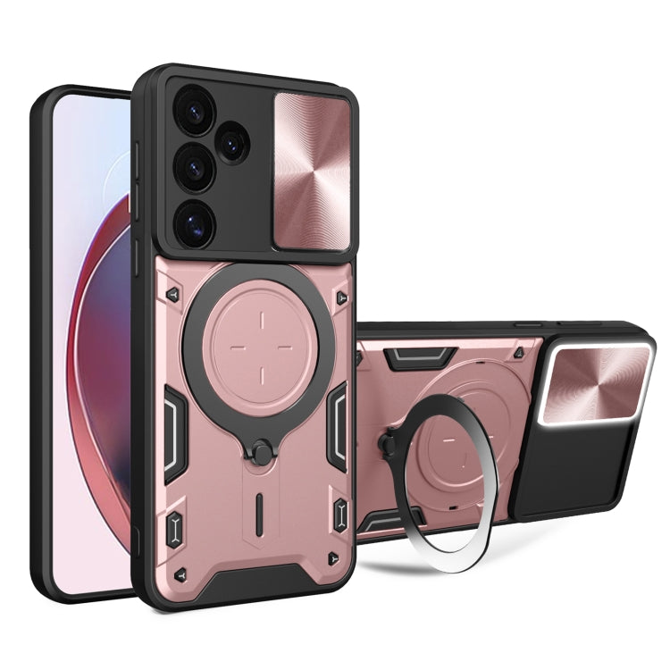 CD Texture Sliding Camshield Magnetic Holder Phone Case