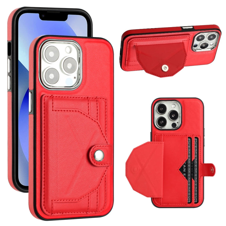 Shockproof Leather Phone Case with Card Holder, For iPhone 15 Plus, For iPhone 14 Pro, For iPhone 14 Pro Max, For iPhone 15
