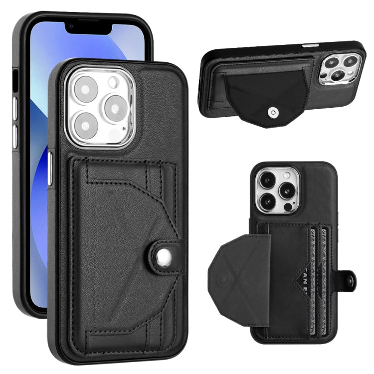 Shockproof Leather Phone Case with Card Holder, For iPhone 15 Plus, For iPhone 14 Pro, For iPhone 14 Pro Max, For iPhone 15